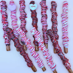 chocolate dipped pretzel rods