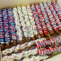 Chocolate dipped pretzels