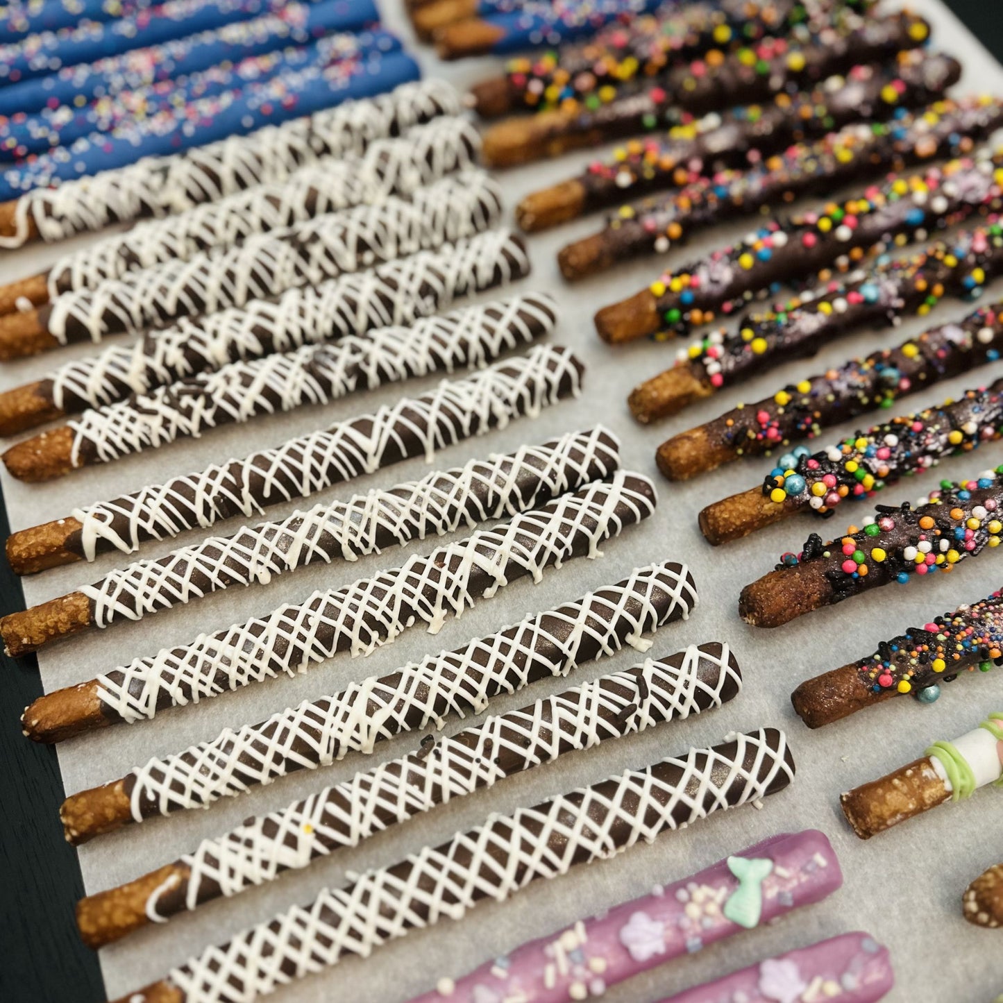 Chocolate Dipped Pretzel Rods